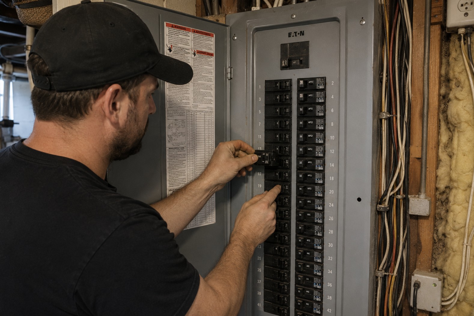 AFCI breaker retrofit on an Eaton panel in a Town of Clinton NJ home