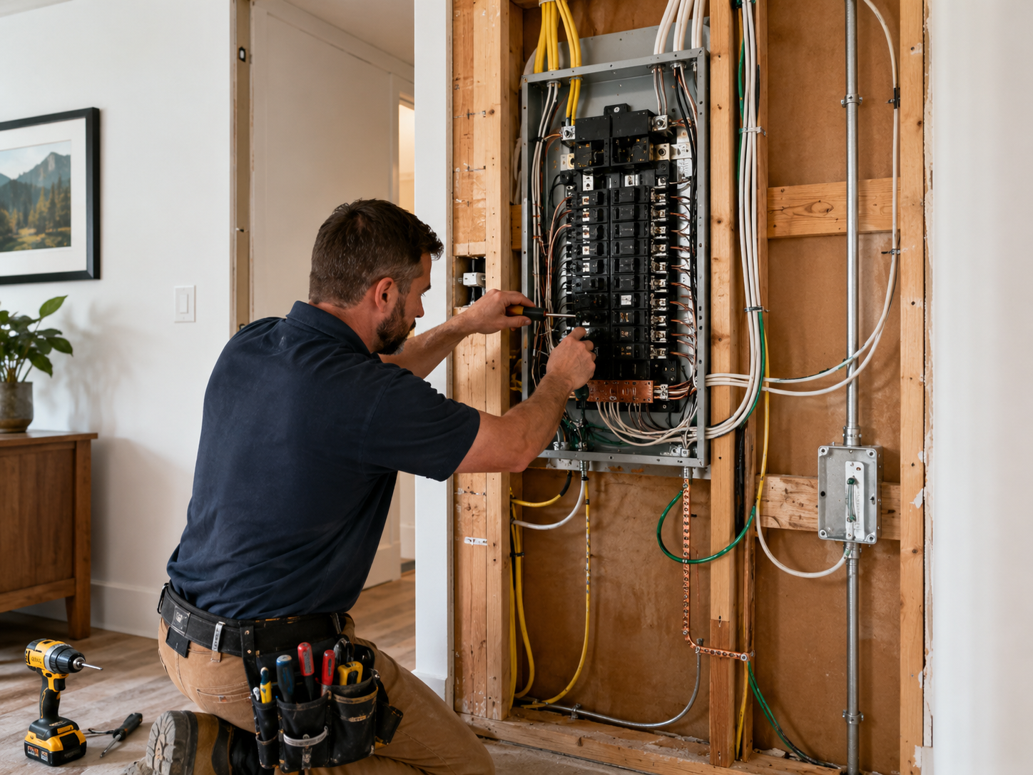 Partial rewire and grounding upgrade on an older Town of Clinton NJ Main Street home